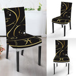 Gold And Black Virgo Sign Print Dining Chair Slipcover