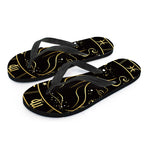 Gold And Black Virgo Sign Print Flip Flops