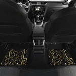Gold And Black Virgo Sign Print Front and Back Car Floor Mats