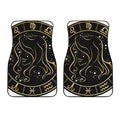 Gold And Black Virgo Sign Print Front Car Floor Mats