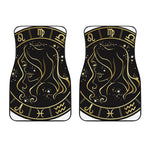 Gold And Black Virgo Sign Print Front Car Floor Mats