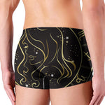 Gold And Black Virgo Sign Print Men's Boxer Briefs