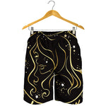 Gold And Black Virgo Sign Print Men's Shorts