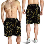 Gold And Black Virgo Sign Print Men's Shorts