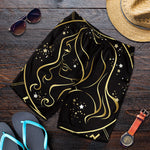 Gold And Black Virgo Sign Print Men's Shorts