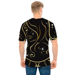 Gold And Black Virgo Sign Print Men's T-Shirt