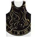 Gold And Black Virgo Sign Print Men's Tank Top