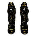 Gold And Black Virgo Sign Print Muay Thai Shin Guards