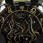 Gold And Black Virgo Sign Print Pet Car Back Seat Cover