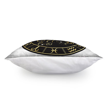 Gold And Black Virgo Sign Print Pillow Cover