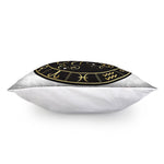 Gold And Black Virgo Sign Print Pillow Cover