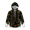 Gold And Black Virgo Sign Print Pullover Hoodie
