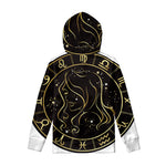 Gold And Black Virgo Sign Print Pullover Hoodie