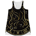 Gold And Black Virgo Sign Print Women's Racerback Tank Top