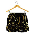 Gold And Black Virgo Sign Print Women's Shorts