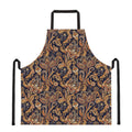 Gold And Blue Paisley Pattern Print Apron
