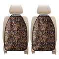 Gold And Blue Paisley Pattern Print Car Seat Organizers