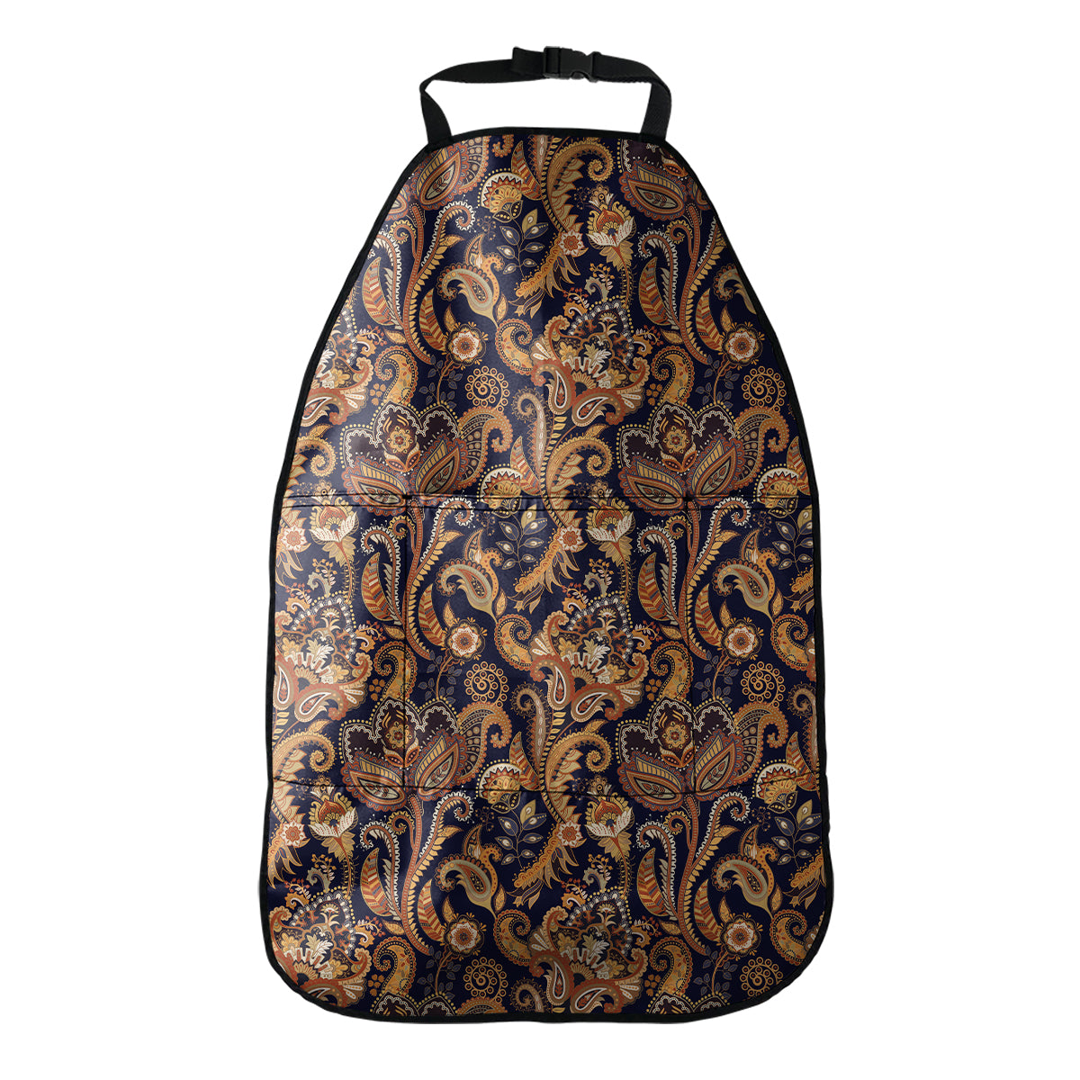 Gold And Blue Paisley Pattern Print Car Seat Organizers