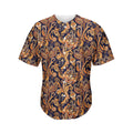Gold And Blue Paisley Pattern Print Men's Baseball Jersey
