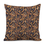 Gold And Blue Paisley Pattern Print Pillow Cover