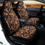 Gold And Blue Paisley Pattern Print Universal Fit Car Seat Covers