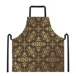 Gold And Brown Thai Pattern Print Apron