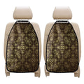 Gold And Brown Thai Pattern Print Car Seat Organizers