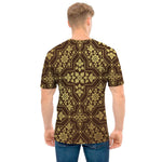 Gold And Brown Thai Pattern Print Men's T-Shirt