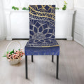 Gold And Grey Yin Yang Flower Print Dining Chair Slipcover