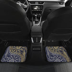 Gold And Grey Yin Yang Flower Print Front and Back Car Floor Mats
