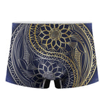 Gold And Grey Yin Yang Flower Print Men's Boxer Briefs