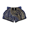 Gold And Grey Yin Yang Flower Print Muay Thai Boxing Shorts