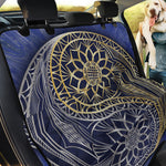 Gold And Grey Yin Yang Flower Print Pet Car Back Seat Cover