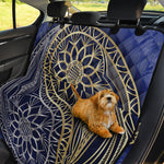 Gold And Grey Yin Yang Flower Print Pet Car Back Seat Cover