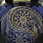 Gold And Grey Yin Yang Flower Print Pet Car Back Seat Cover