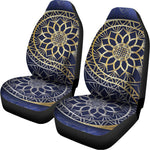 Gold And Grey Yin Yang Flower Print Universal Fit Car Seat Covers