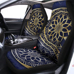 Gold And Grey Yin Yang Flower Print Universal Fit Car Seat Covers