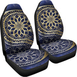 Gold And Grey Yin Yang Flower Print Universal Fit Car Seat Covers