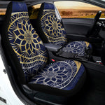 Gold And Grey Yin Yang Flower Print Universal Fit Car Seat Covers