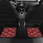 Gold And Red Boho Elephant Print Front and Back Car Floor Mats