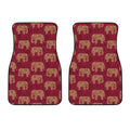 Gold And Red Boho Elephant Print Front Car Floor Mats