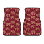 Gold And Red Boho Elephant Print Front Car Floor Mats