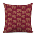 Gold And Red Boho Elephant Print Pillow Cover