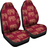 Gold And Red Boho Elephant Print Universal Fit Car Seat Covers
