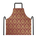 Gold And Red Thai Pattern Print Apron