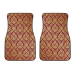Gold And Red Thai Pattern Print Front Car Floor Mats