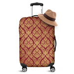 Gold And Red Thai Pattern Print Luggage Cover