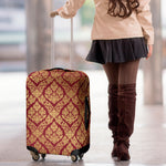 Gold And Red Thai Pattern Print Luggage Cover