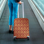 Gold And Red Thai Pattern Print Luggage Cover