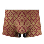 Gold And Red Thai Pattern Print Men's Boxer Briefs